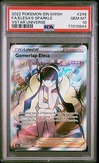 2022 Pokemon Indonesian Sword & Shield Vstar Universe 246 Full Art/elesa's Sparkle PSA 10