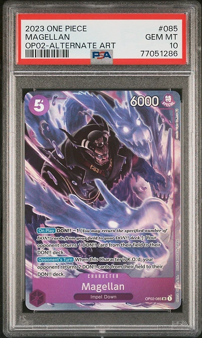 2023 One Piece Paramount War Magellan Alternate Art PSA 10