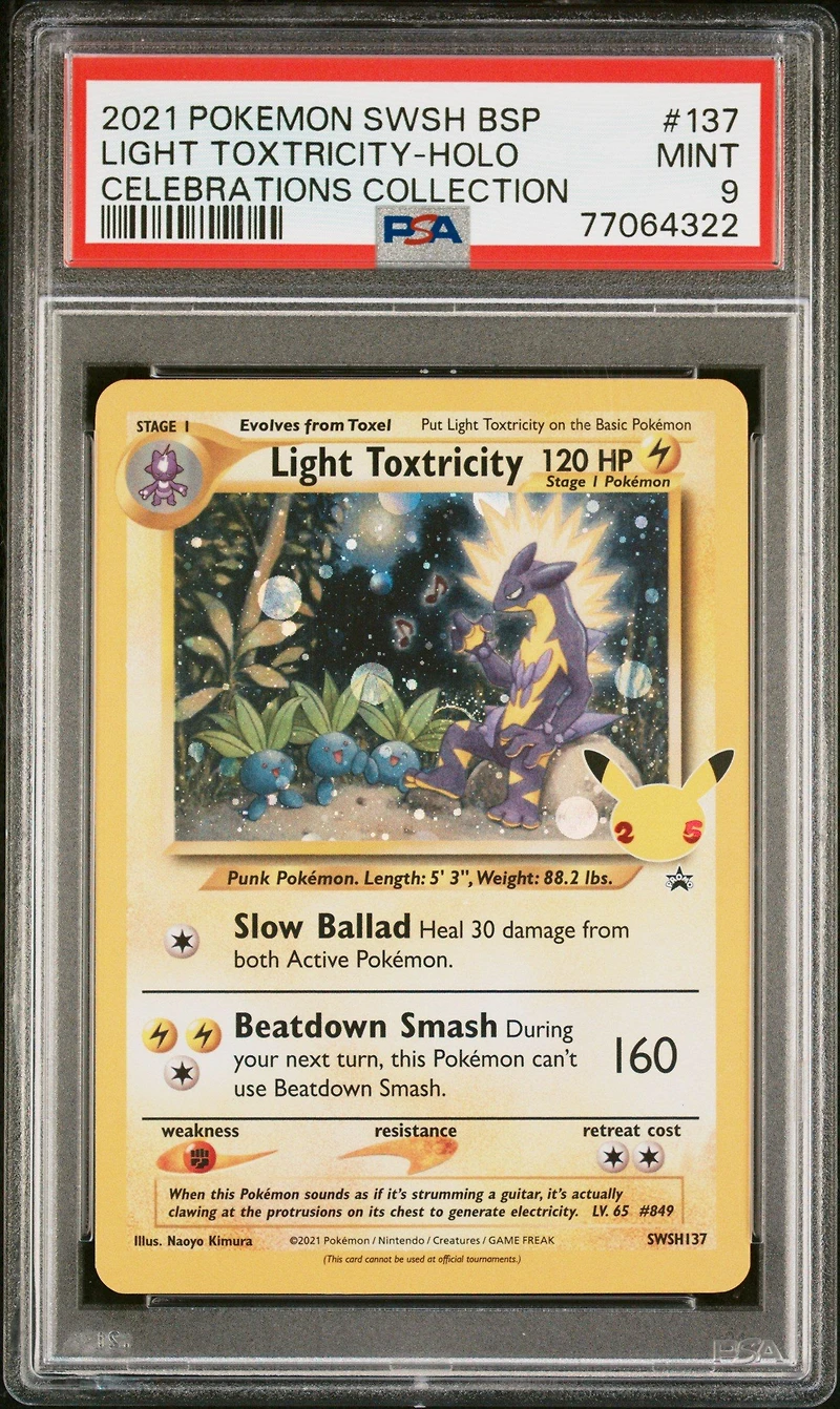 2021 Pokemon Swsh Black Star Promo 137 Light Toxtricity PSA 9