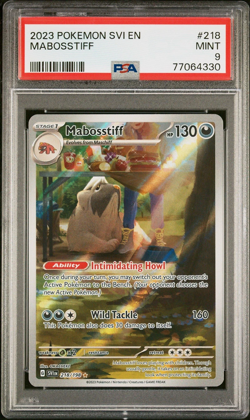 2023 Pokemon Svi En-scarlet & Violet 218 Mabosstiff PSA 9