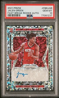 2021 Panini Prizm Fast Break Rookie Autographs Fbrjgr Jalen Green PSA 10