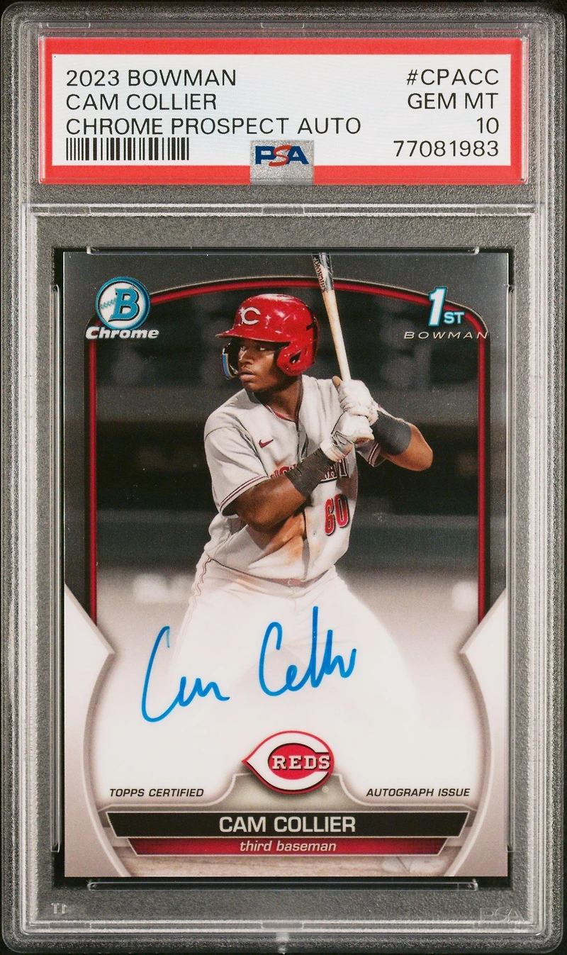 2023 Bowman Chrome Prospect Autographs Cpacc Cam Collier PSA 10