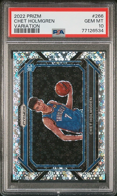 2022 Panini Prizm 266 Chet Holmgren Variation PSA 10