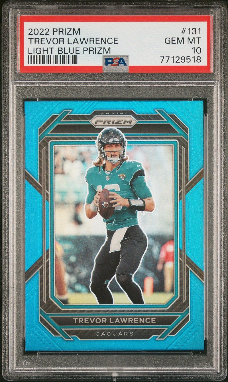 2022 Panini Prizm 131 Trevor Lawrence Light Blue Prizm PSA 10