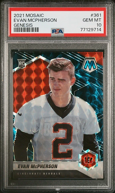 2021 Panini Mosaic 361 Evan Mcpherson Genesis PSA 10