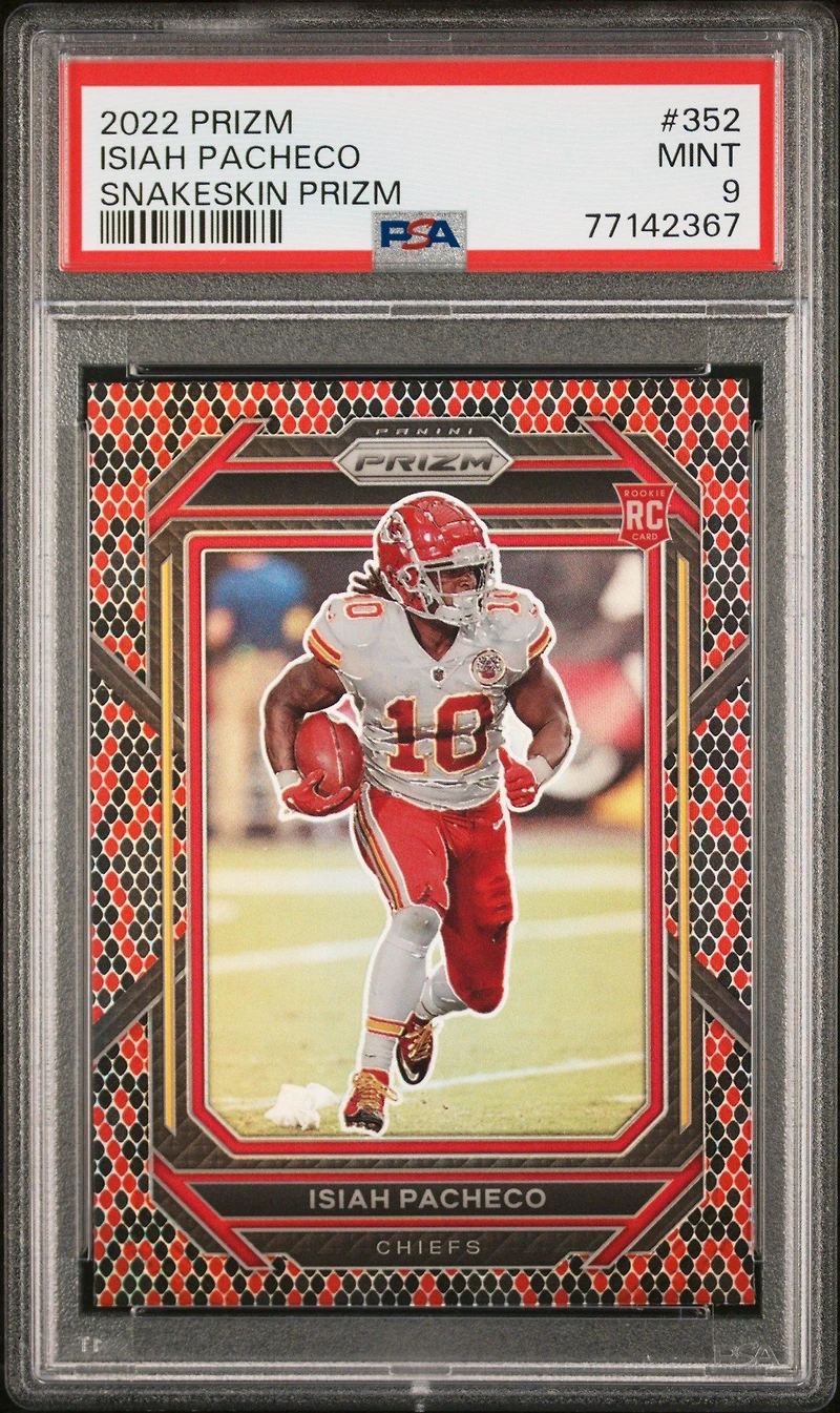 2022 Panini Prizm 352 Isiah Pacheco Snakeskin Prizm PSA 9