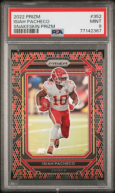 2022 Panini Prizm 352 Isiah Pacheco Snakeskin Prizm PSA 9