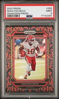2022 Panini Prizm 352 Isiah Pacheco Snakeskin Prizm PSA 9