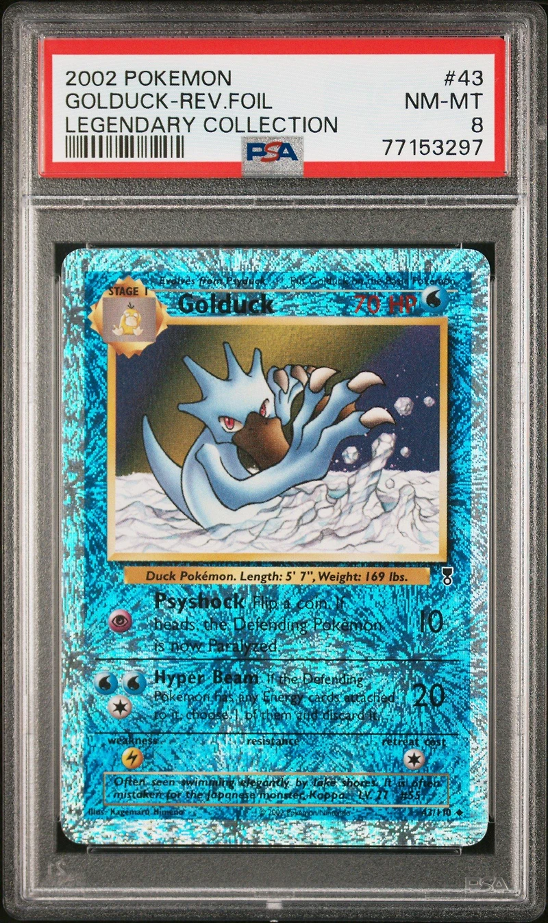 2002 Pokemon Legendary Collection 43 Golduck-reverse Foil PSA