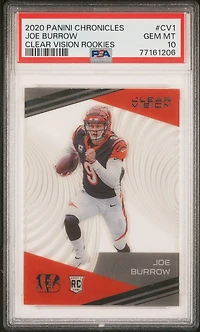 2020 Panini Chronicles Clear Vision Rookies Cv1 Joe Burrow PSA 10