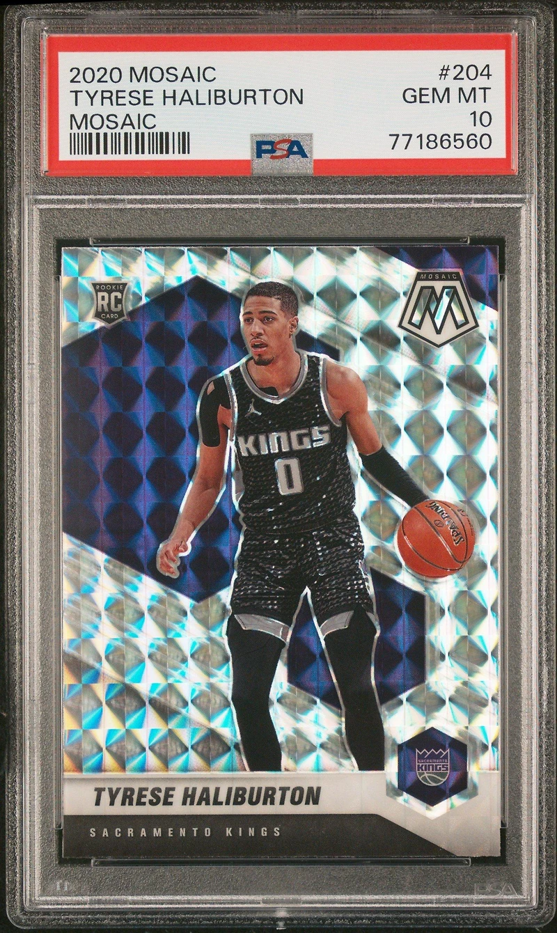 2020 Panini Mosaic 204 Tyrese Haliburton Mosaic PSA 10