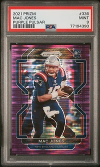 2021 Panini Prizm 336 Mac Jones Purple Pulsar PSA 9