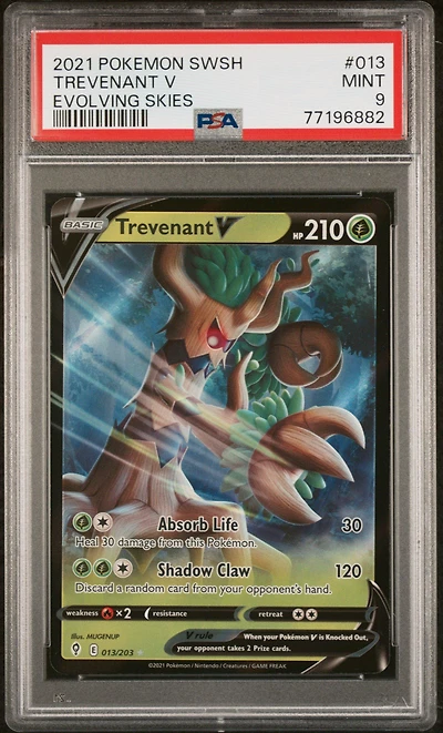 2021 Pokemon Sword & Shield Evolving Skies 013 Trevenant V PSA 9