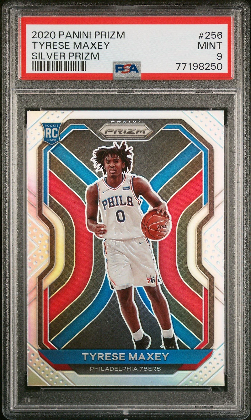 2020 Panini Prizm 256 Tyrese Maxey Silver Prizm PSA 9