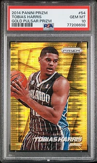 2014 Panini Prizm 54 Tobias Harris Gold Pulsar Prizm PSA 10