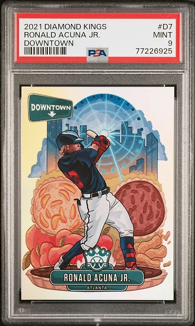 2021 Panini Diamond Kings Downtown D7 Ronald Acuna Jr. PSA 9