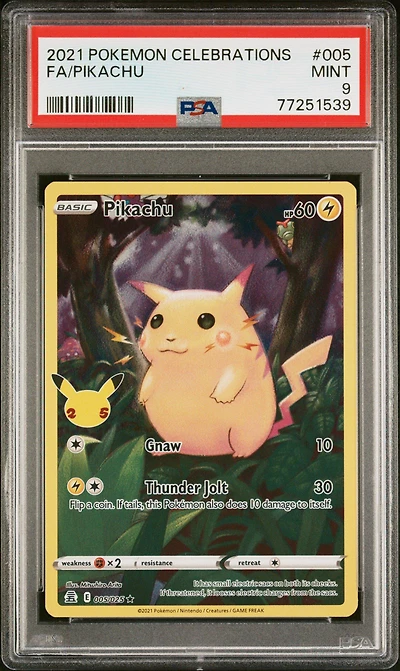 2021 Pokemon Celebrations 005 Fa/pikachu PSA 9