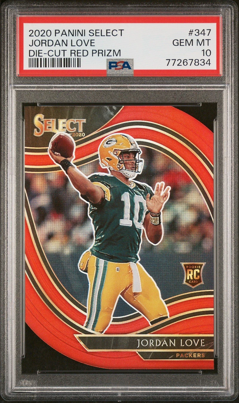 2020 Panini Select Jordan Love Die-cut Red Prizm PSA 10