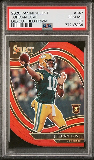 2020 Panini Select Jordan Love Die-cut Red Prizm PSA 10