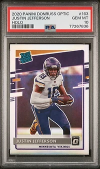 2020 Panini Donruss Optic 163 Justin Jefferson Holo PSA