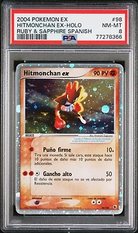 2004 Pokemon Spanish Ex Ruby & Sapphire 98 Hitmonchan Ex-holo PSA