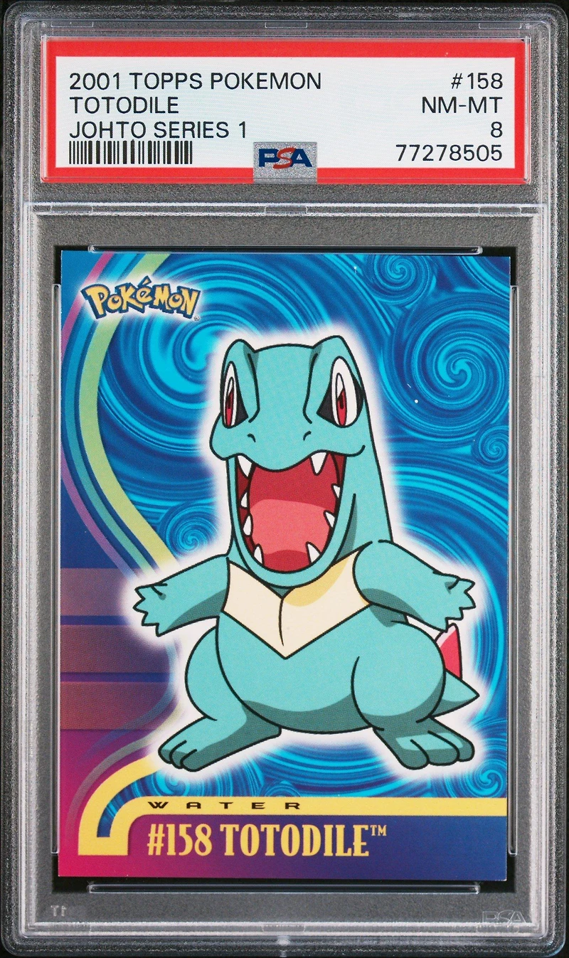 2001 Topps Pokemon Johto Series 1 158 Totodile PSA 8