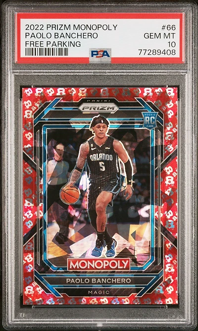 2022 Panini Prizm Monopoly 66 Paolo Banchero Free Parking PSA 10