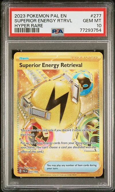 2023 Pokemon Pal En-paldea Evolved 277 Superior Energy Retrieval Hyper Rare PSA