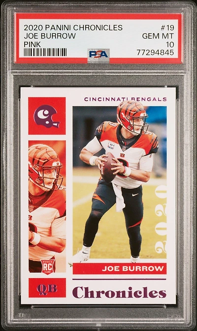 2020 Panini Chronicles 19 Joe Burrow Pink PSA 10