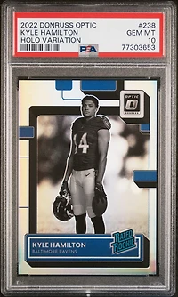 2022 Panini Donruss Optic 238 Kyle Hamilton Holo Variation PSA 10
