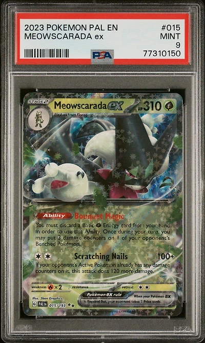 2023 Pokemon Pal En-paldea Evolved 015 Meowscarada Ex PSA 9