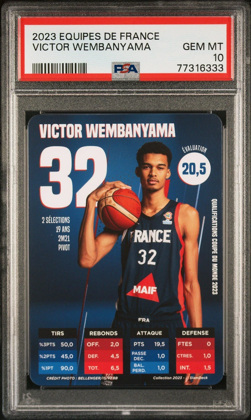 2023 Slam Deck Collection Equipes De France Victor Wembanyama PSA
