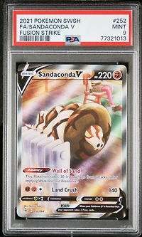 2021 Pokemon Sword & Shield Fusion Strike 252 Fa/sandaconda V PSA 9