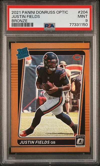 2021 Panini Donruss Optic 204 Justin Fields Bronze PSA 9