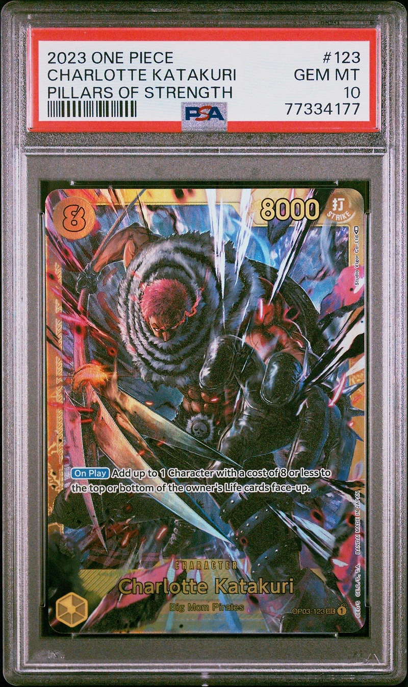2023 One Piece Op03-pillars Of Strength 123 Charlotte Katakuri PSA 10