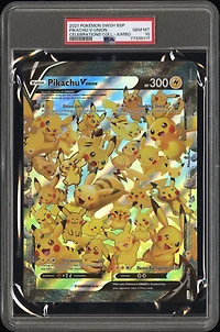 2021 Pokemon Swsh Black Star Promo  Pikachu V-union Celebrations Collection-jumbo PSA 10