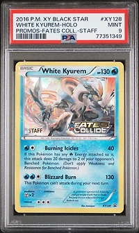 2016 Pokemon Xy Black Star Promo Xy128 White Kyurem-holo Fates Collide-staff PSA 9