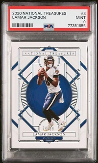 2020 Panini National Treasures 8 Lamar Jackson PSA 9