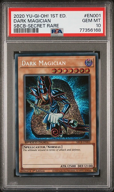 2020 Yu-gi-oh! Speed Duel: Battle City Box En001 Dark Magician 1st Edition-secret Rare PSA 10