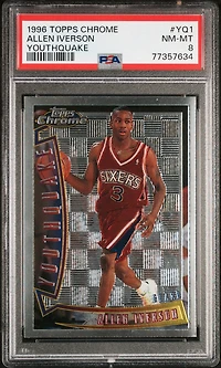 1996 Topps Chrome Youthquake Yq1 Allen Iverson PSA 8