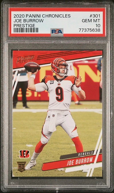 2020 Panini Chronicles Prestige 301 Joe Burrow PSA 10