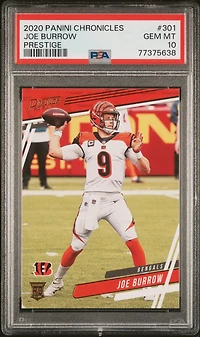2020 Panini Chronicles Prestige 301 Joe Burrow PSA 10