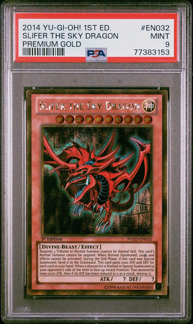 2014 Yu-gi-oh! Premium Gold En032 Slifer The Sky Dragon PSA 9