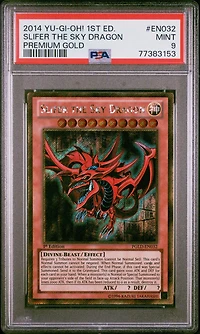 2014 Yu-gi-oh! Premium Gold En032 Slifer The Sky Dragon PSA 9