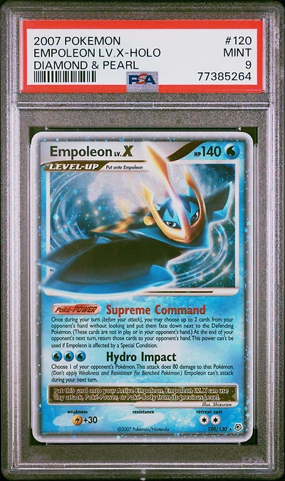 2007 Pokemon Diamond & Pearl 120 Empoleon Lv.x-holo PSA 9