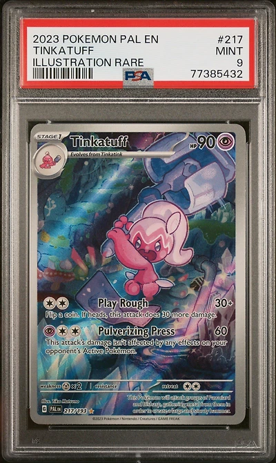 2023 Pokemon Pal En-paldea Evolved 217 Tinkatuff Illustration Rare PSA 9