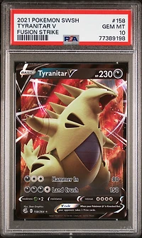 2021 Pokemon Sword & Shield Fusion Strike 158 Tyranitar V PSA 10
