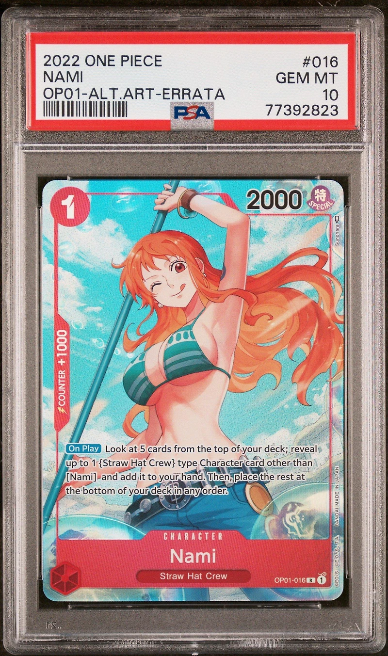 2022 One Piece Romance Dawn 016 Nami Alternate Art-errata PSA