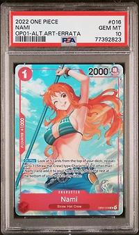 2022 One Piece Romance Dawn 016 Nami Alternate Art-errata PSA