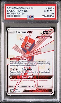 2019 Pokemon Sun & Moon Hidden Fates Sv73 Fa/kartana Gx PSA 10